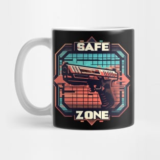 Retro safe zone guns club firearm Mug